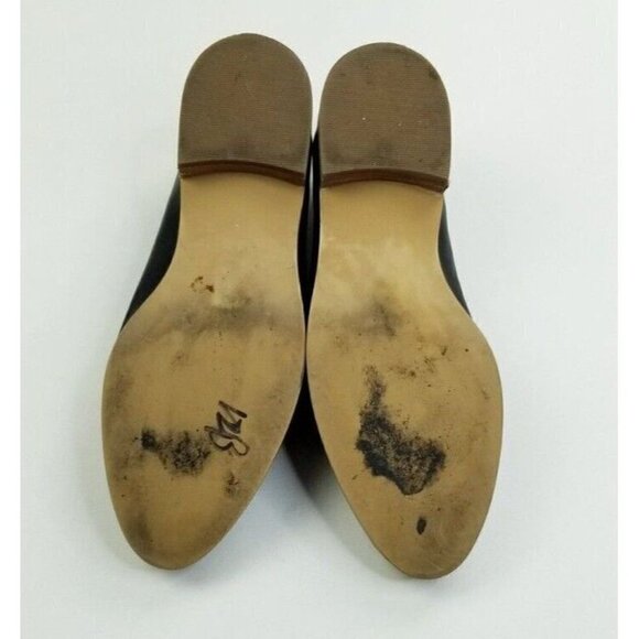 Susina Size 7 Womens Black Leather Slip on Pointed Toe Block Heel Casual Loafers - Picture 4 of 12